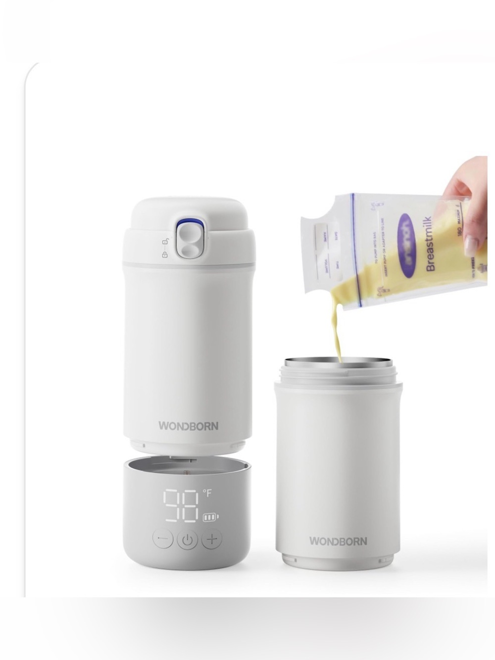 WONDBORN Portable Bottle Warmer For Travel - Instant Heating,